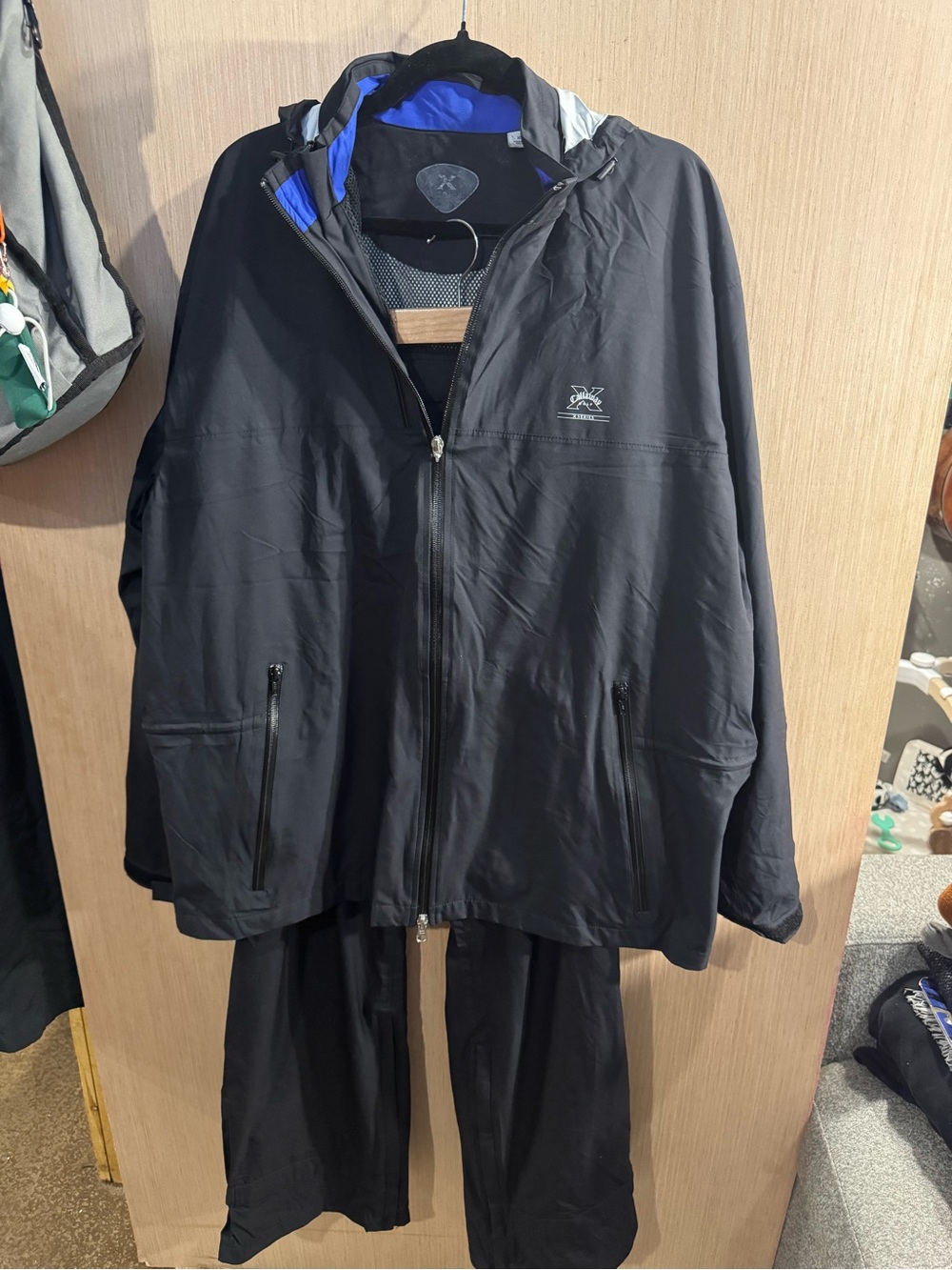Men's Callaway X Series Black Rain Jacket and Pants Weatherproof Size XL